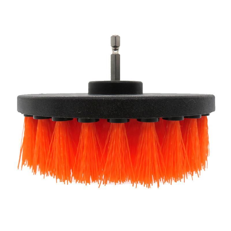 Electric Cleaning Brush 4-Piece Orange Kitchen Cleaning Brush Car Beauty 2/3.5/4/5 Inch