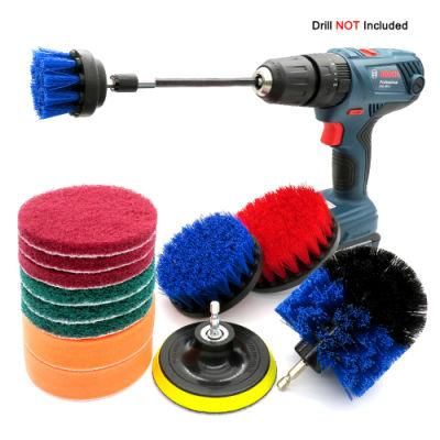 Electric Drill Brush Blue14-Piece Household Cleaning Car Cleaning Electric Cleaning Brush Head