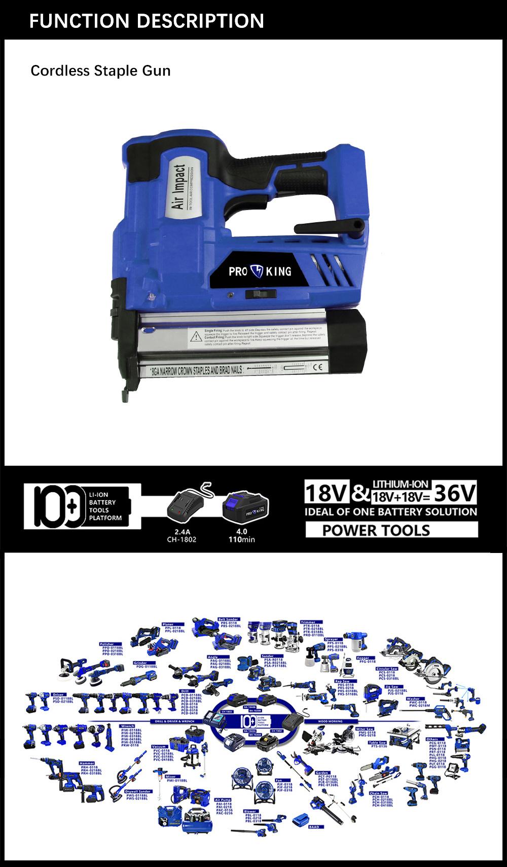Cordless Staple Gun Battery Brushed Motor