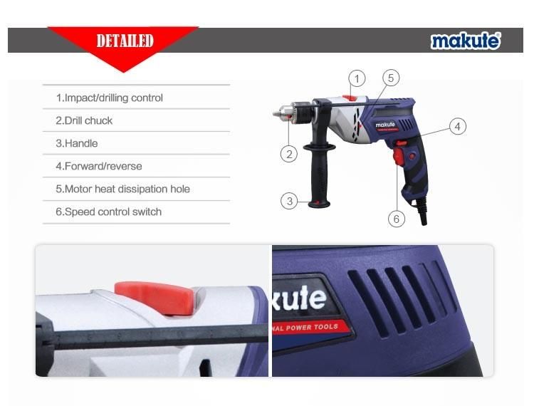 13mm Electric Hammer Drill with Double Bearing Struture (ID009)