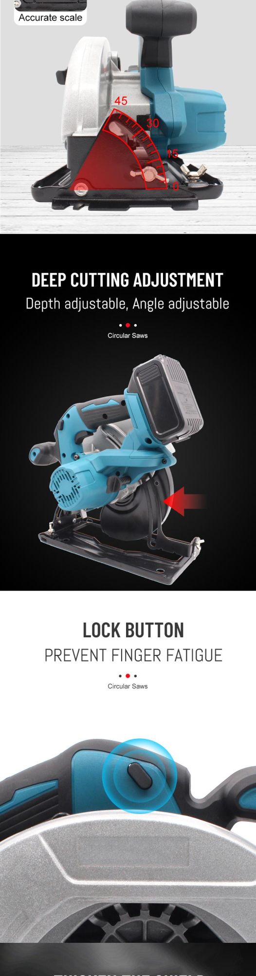 Gaide Factory Price Wholesale Cutting Machine 18V 4ah Cordless Brushless Circular Saw