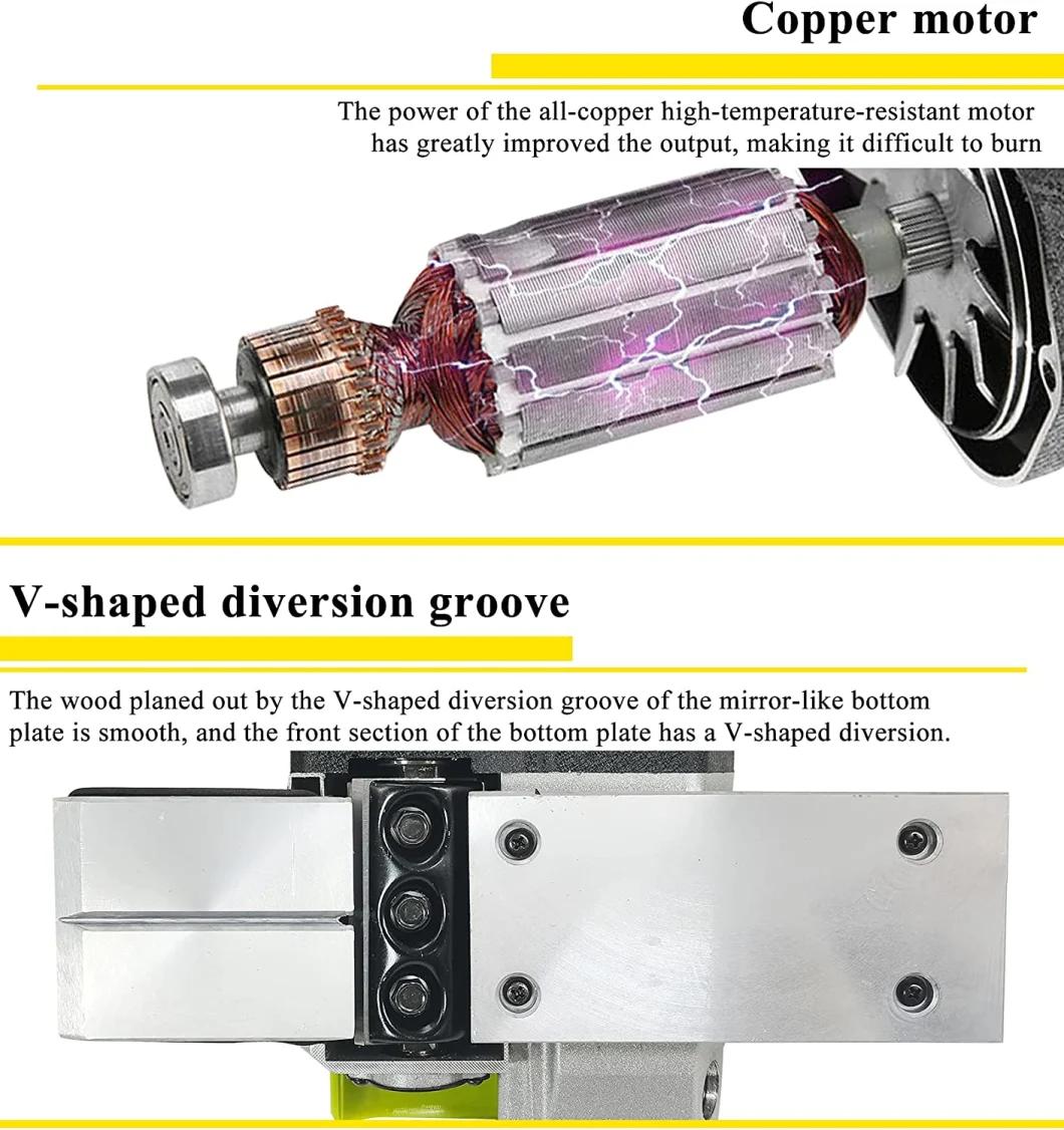 2022 New-Metal Base-Professional Electric Woodworking-Power Tool Machines-Planer