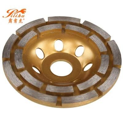 Hot New Double Row Cup Grinding Wheel Bowl Shape Grinding Cup Concrete Sanding Disc Abrasives Concrete Tool Wheel Pot Cup Wheel