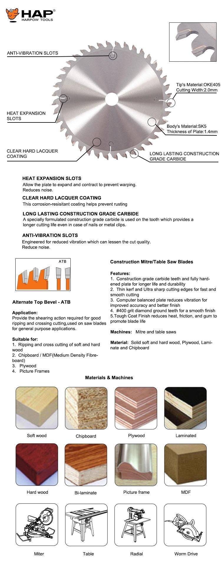 Harpow Professional Wood Cutting Tct Saw Blade