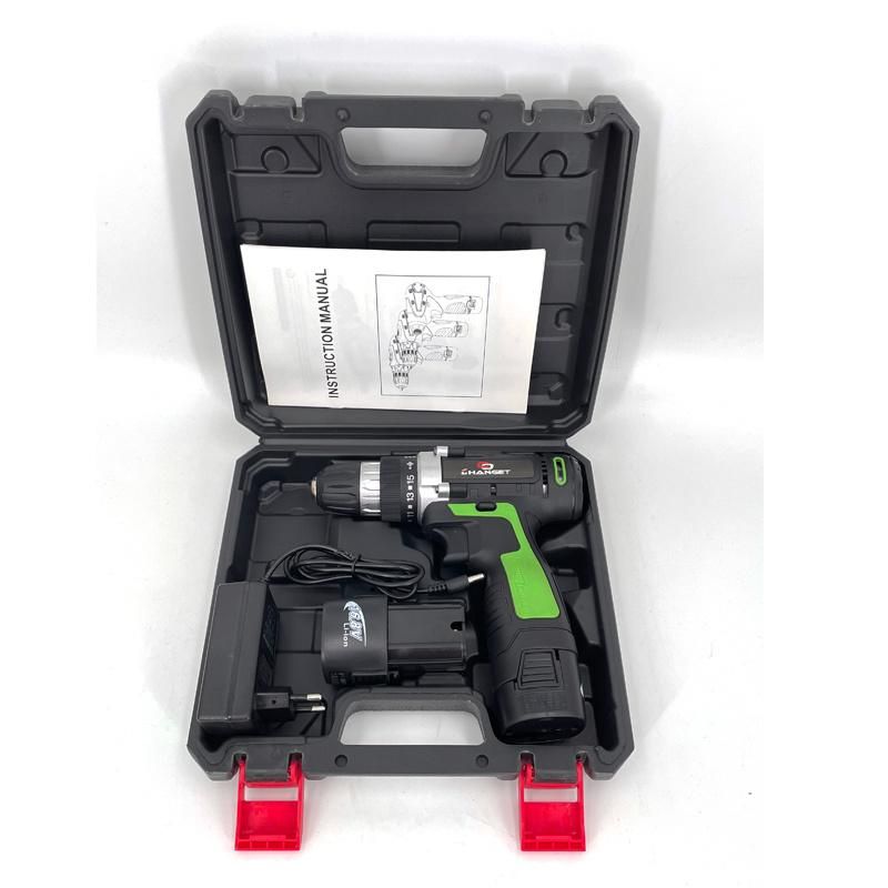 Cg-2004green Impact Double Speed 12V 16.8V 21V Li-on Lithium Battery Professional Manufacturer Hand Rechargeable Forward and Reverse Impact Cordless Drill