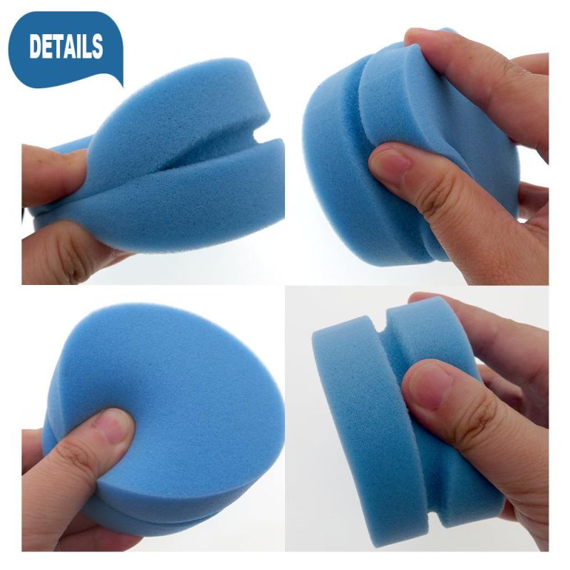 Cross-Border Supply 90mm Blue Car Polishing and Waxing Sponge Car Cleaning Sponge Car Beauty Sponge