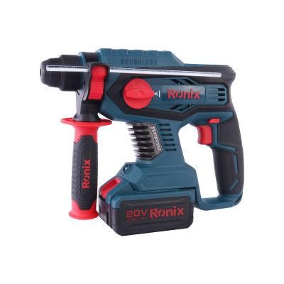 Ronix Model 8910 20V New Arrival Portable Cordless Brushless Rotary Hammer Drill Machine