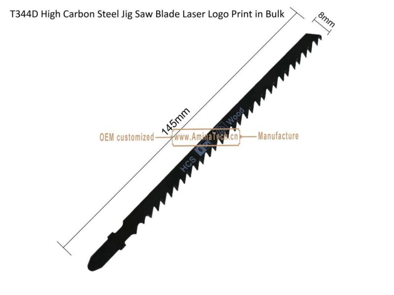 T344D High Carbon Steel Jig Saw Blade Laser Logo Print in Bulk,Size:145mmx8x6T,Reciprocating Saw Blade ,Power Tools