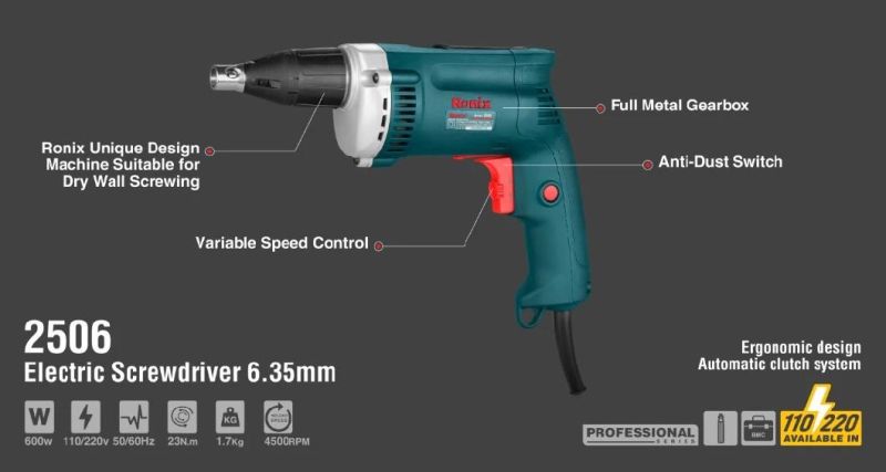 Ronix Model 2506 in Stock Professional Power Tool Electric Screwdriver Electric Drill