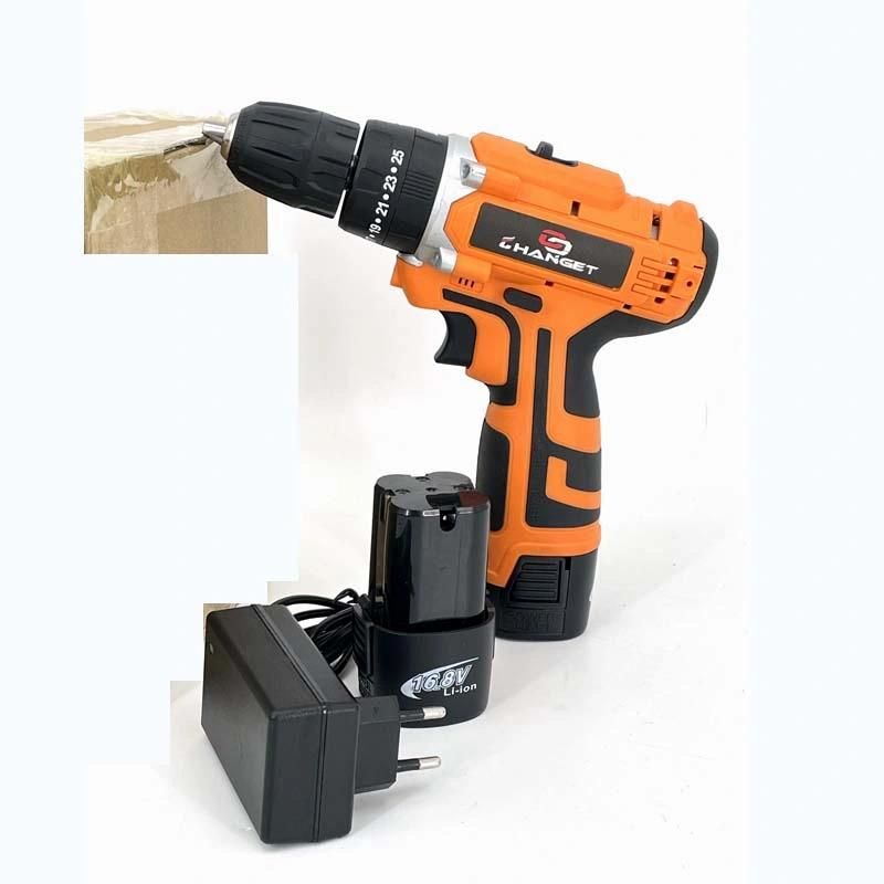 Cg-2009orange Double Speed 12V 16.8V 21V Li-on Lithium Battery Professional Manufacturer Hand Rechargeable Forward and Reverse Impact Cordless Drill