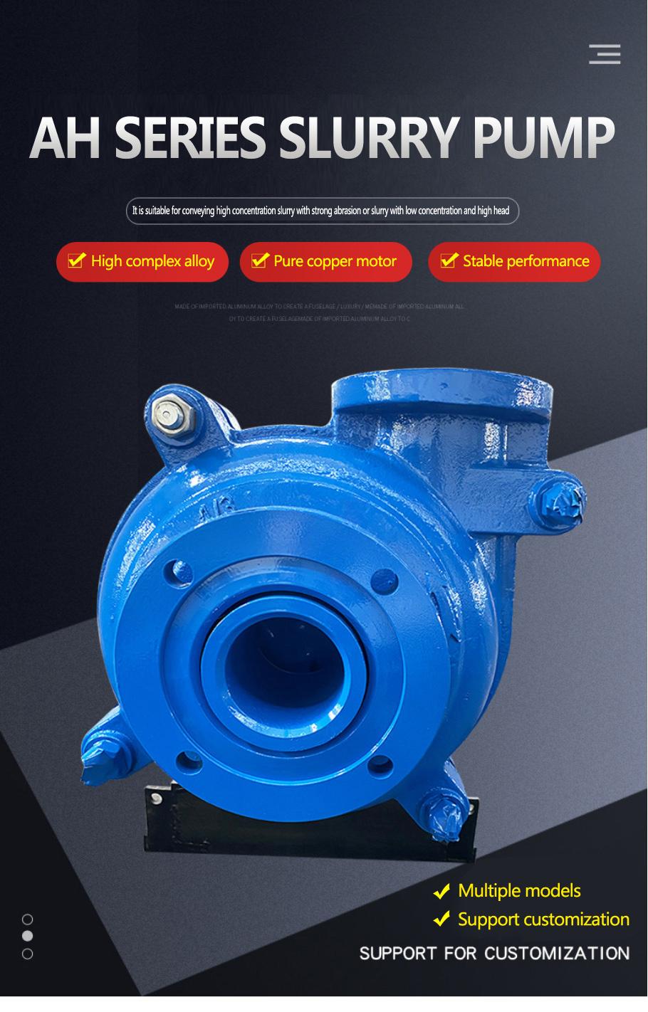 Stable Performance Horizontal Centrifugal Anti Abrasive Industrial Matal Expeller Sand Sludge Slurry Pump Price for Gold Mining.