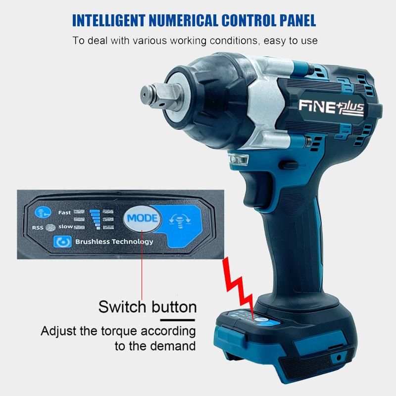 Brushless Impact Wrench 1/2 Inch Power Tools 18V Battery