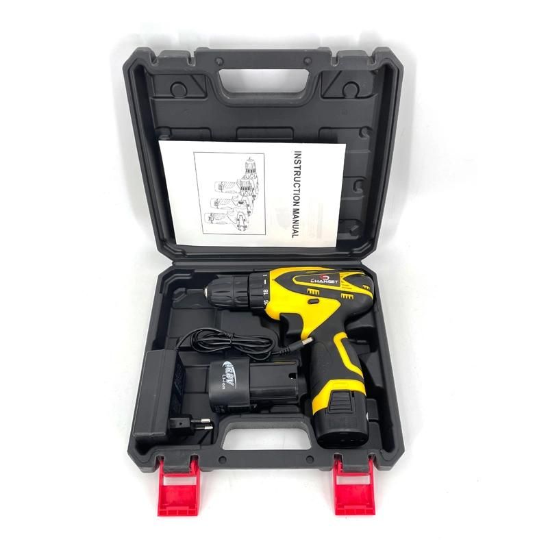 Cg-2002 Yellow Double Speed 12V 16.8V 21V Li-on Lithium Battery Professional Manufacturer Hand Rechargeable Forward and Reverse Impact Cordless Drill