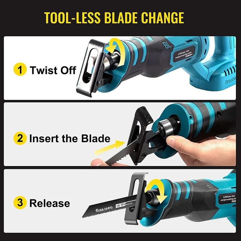 Toolsmfg 20V Variable Speed Cordless Brushless Electric Reciprocating Saw