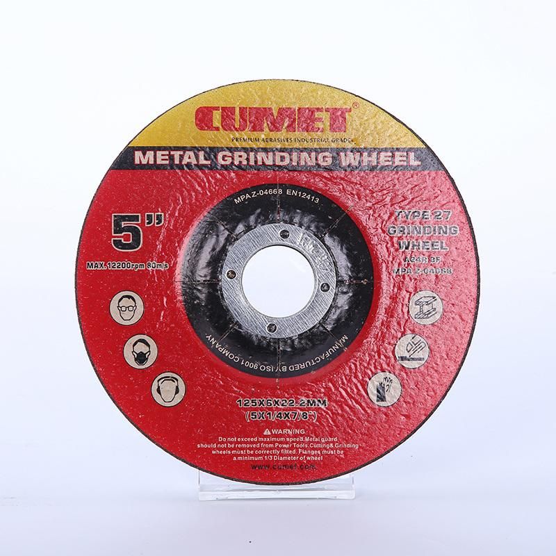 4-1/2X1/4X7/8 Customized Cumet T27A-115X6X22.2mm Zhejiang Jinhua Polishing Pad Grinding Disc