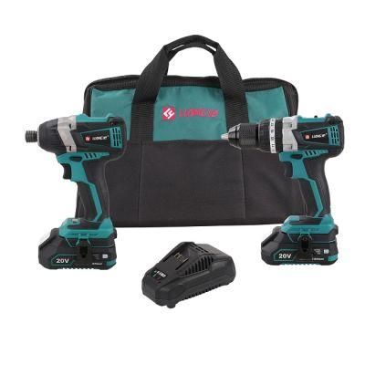 Liangye Battery Power Tool Combo Kits 18V Cordless Electric Impact Driver and Hammer Drill