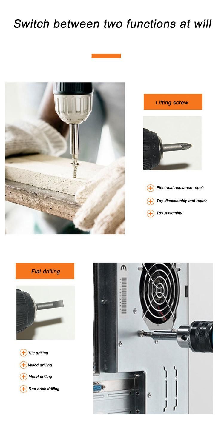 Custom Machine Lithium Battery High Power Brushed Rechargeable Electric Hand Drill
