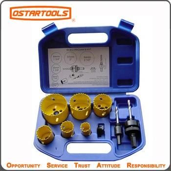 Bi-Metal Holesaw Kit Hole Saw Cutter Set with Arbor and Drill Bits