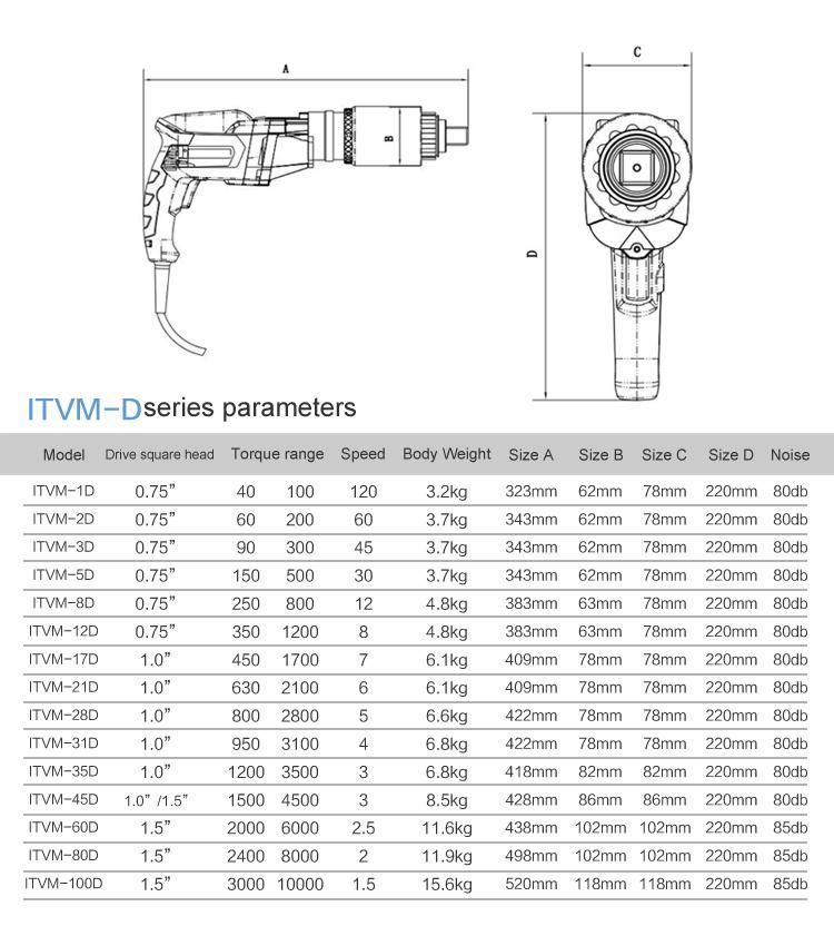 Vertical Type Precision Digital Display Electric Torque Wrench 100-12000nm Digital Display