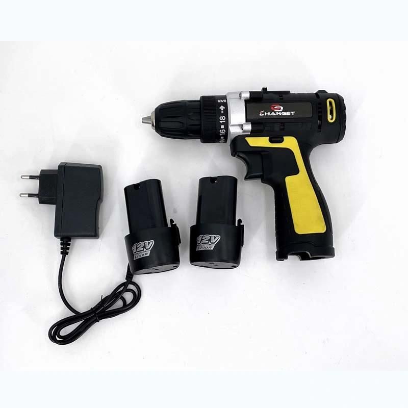 Cg-2004yellow Double Speed 12V 16.8V 21V Li-on Lithium Battery Professional Manufacturer Hand Rechargeable Forward and Reverse Impact Cordless Drill