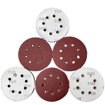 Good Quality 5 Inch 8 Holes Sanding Discs, 125mm Hook and Loop Include 40/60/ 80 /120 /180 /240/ 320-2000 Grits Sandpaper