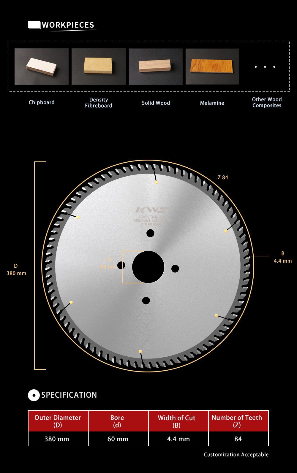 Tct Circular Saw Blade for Panel Sizing Machine with Perfect Cutting Performance