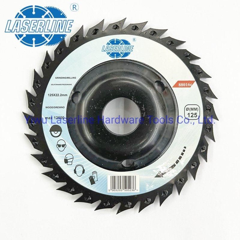 Hot-Selling 5inch Wood Rasp Saw Rotary Disc Bore Woodworking Grinding Wheel for Angle Grinder