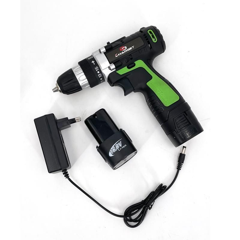 Cg-2004green Impact Double Speed 12V 16.8V 21V Li-on Lithium Battery Professional Manufacturer Hand Rechargeable Forward and Reverse Impact Cordless Drill