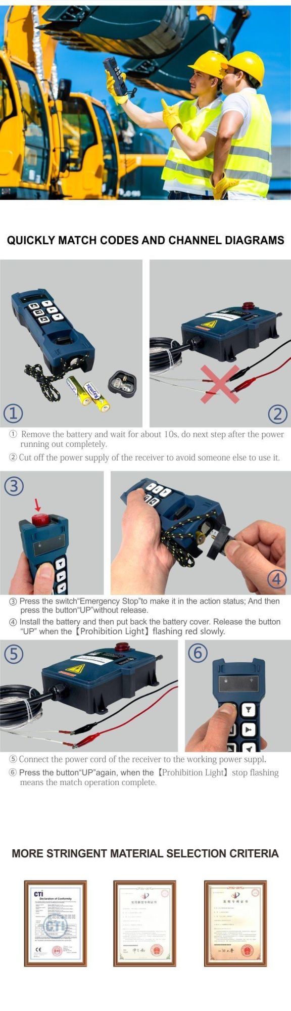 Gt-Ld06 2 Speed Buttons Industrial Wireless Crane Remote Control