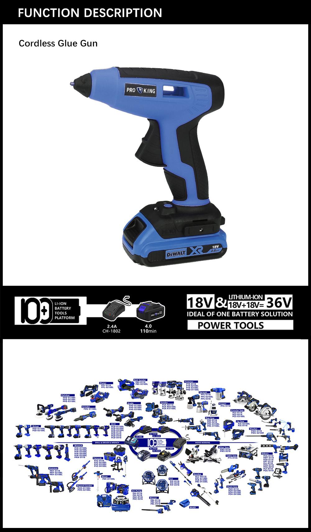 Cordless Glue Gun Battery Brushed Motor