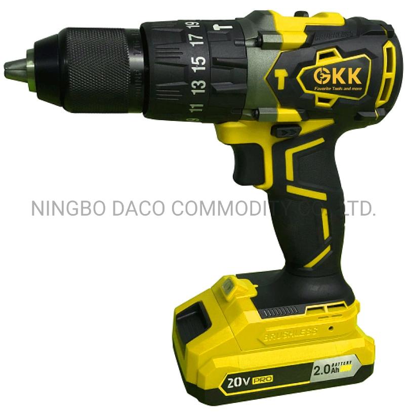 High-Quality 20V 4000mAh Lithium Battery Brushless Impact Drill Electric Tool Power Tool