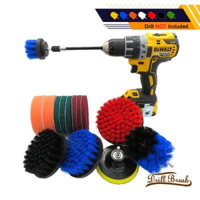 Electric Drill Brush Blue 15-Piece Set Home Kitchen Cleaning Car Beauty Electric Cleaning Brush
