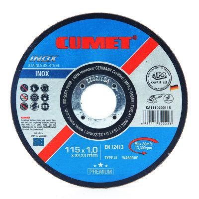 Customized Makita Cumet T41A-115X1.0X22.2mm Angle Grinder Spare Parts Cutting Wheel