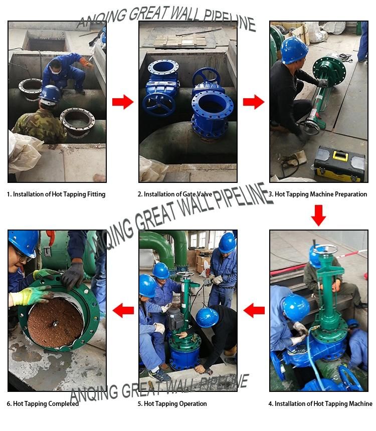 Ht300 Model Electric Drive Iron Steel Pipe Hot Tapping Machine