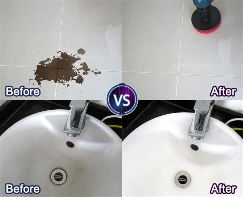 18-Piece Nylon Head Yellow Kitchen Floor Tile Gap Cleaning Car Beauty Electric Drill Brush dB0703