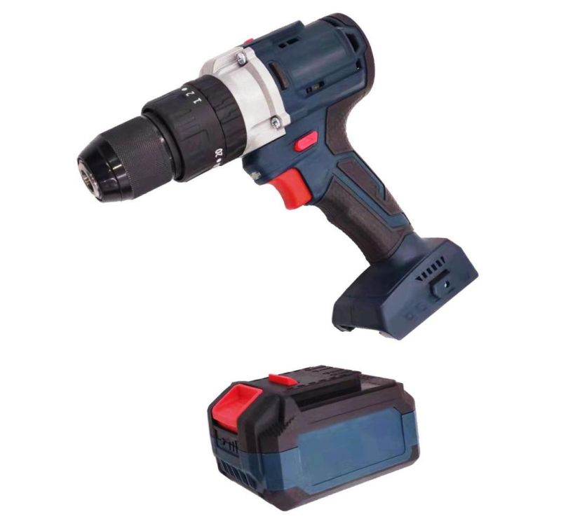 China Factory High Quality Construction 20V Lithium Battery Two Speed Cordless Drill Electric Tool Power Tool