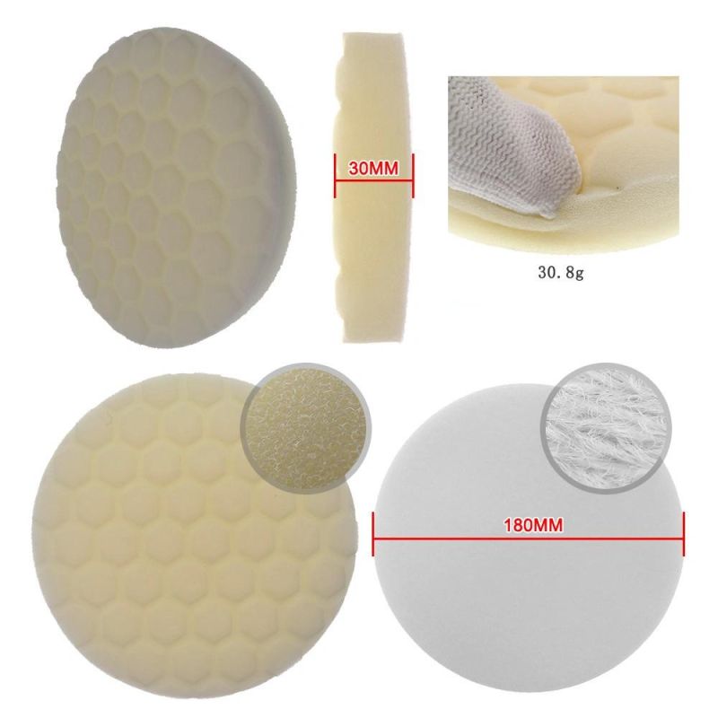 Cross-Border Supply 7 Inch 180mm Car Polishing Sponge Wash Sponge Car Cleaning Supplies Wax Beauty