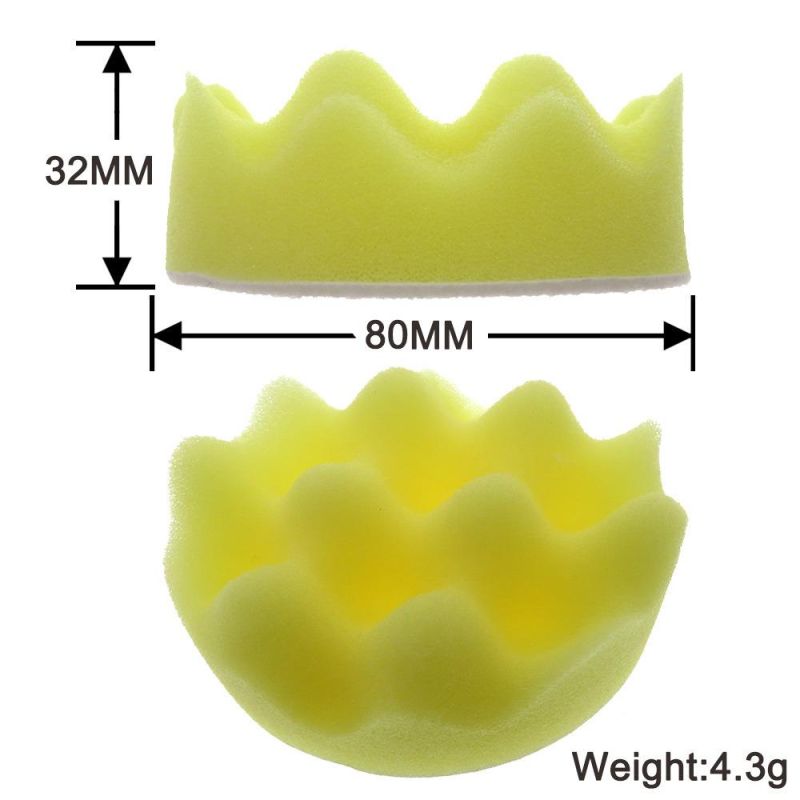 10 Sets Polishing Wheel Car Beauty Waxing Polishing Padcross-Border Supply 3 Inch 75mm Back Velvet Foam Polishing Sponge Pad