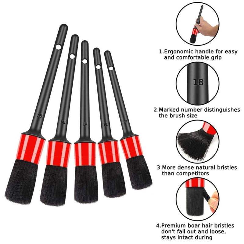 Cross-Border Supply of Car Cleaning Brush 8 Sets of Red Car Wash Cloth Car Beauty Cleaning Tools Spot