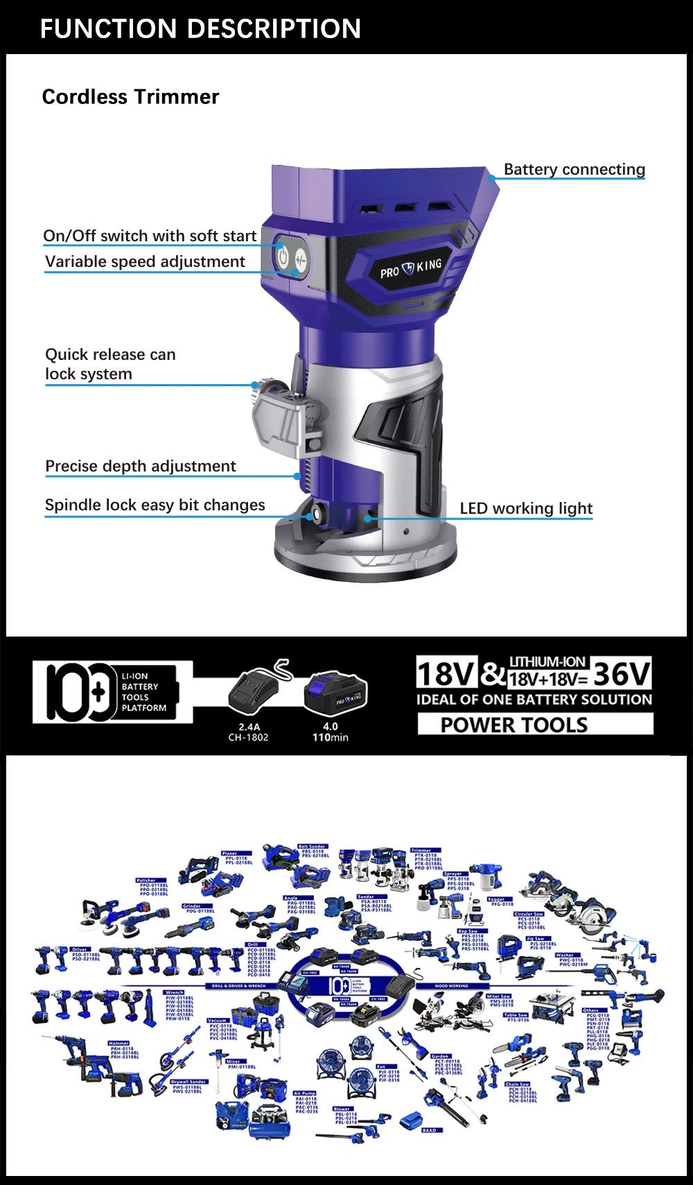 Cordless Trimmer Battery Brushed Motor