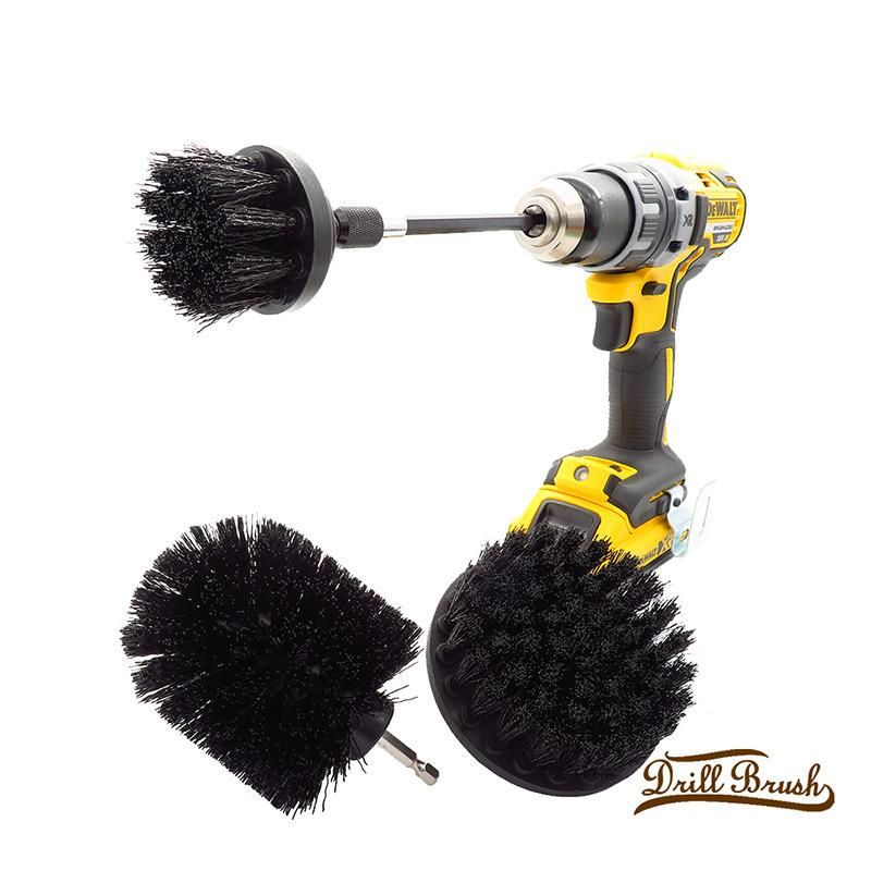 Electric Drill Brush Black 4-Piece Set 2 Inch 3.5 Inch 4 Inch Electric Cleaning Brush