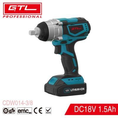 3/8&quot; Chuck Light Weight 18V Li-ion Battery High Torque Auto Power Tools Cordless Electric Impact Customized &amp; OEM Wrench (CDW014-3/8)