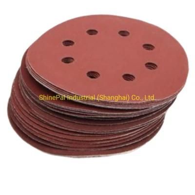 Manufacturer Round Garnet Disc Sandpaper 5 Inch 125mm with 8 Holes Sand Paper Abrasive