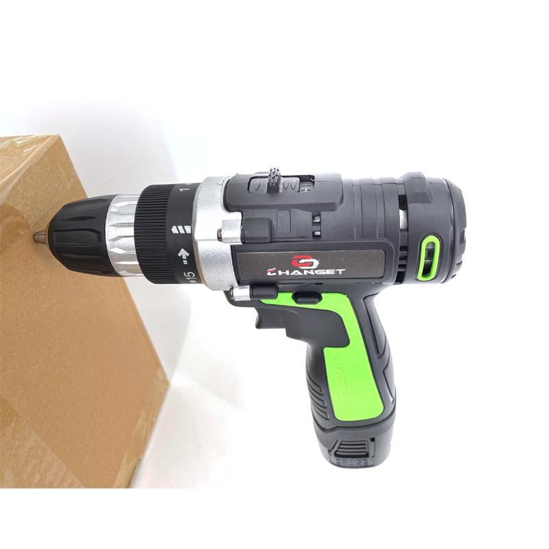 Cg-2004green Impact Double Speed 12V 16.8V 21V Li-on Lithium Battery Professional Manufacturer Hand Rechargeable Forward and Reverse Impact Cordless Drill