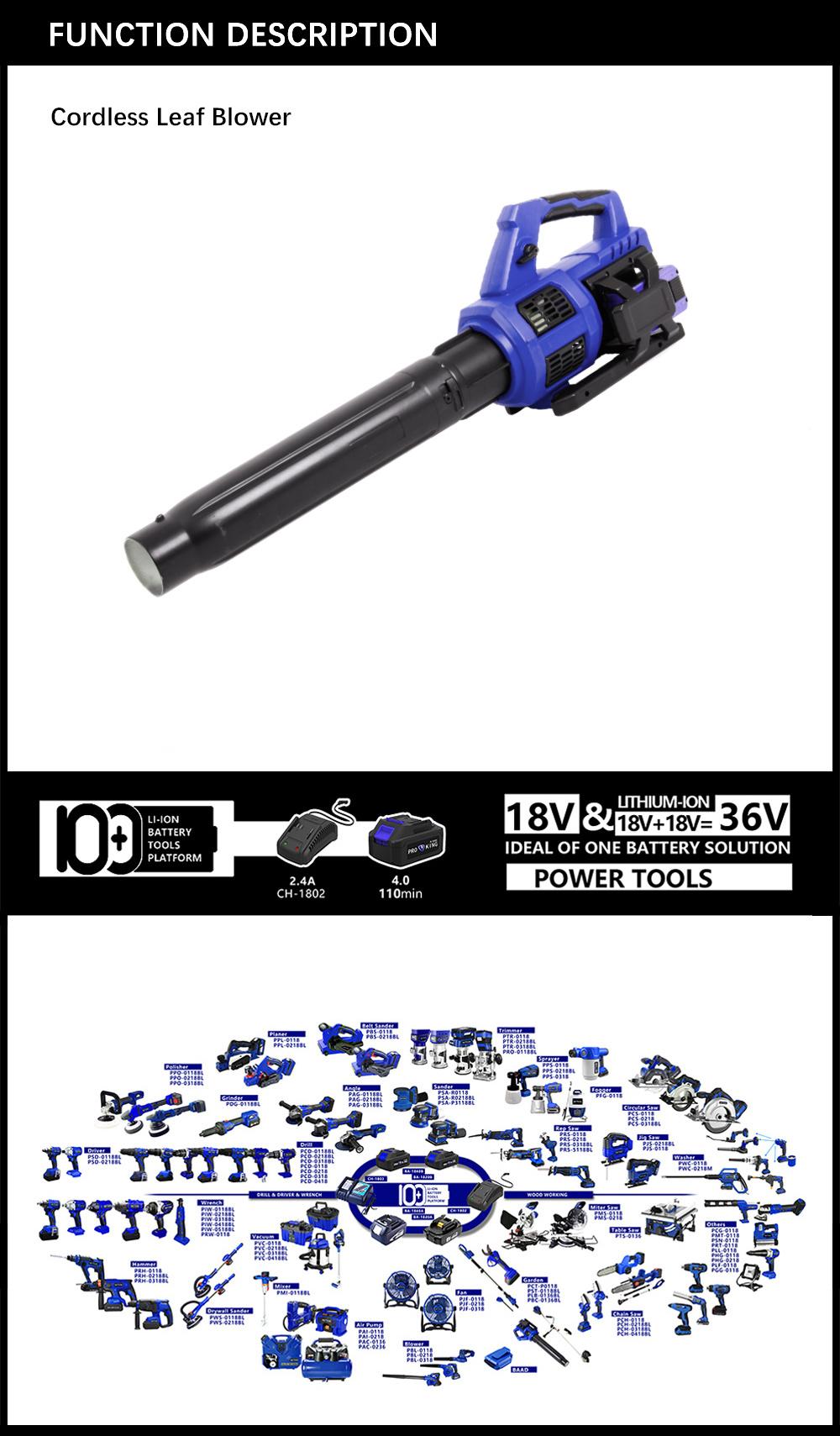 Cordless Leaf Blower Battery Brushless Motor