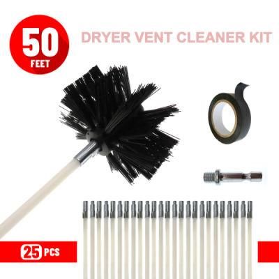 Electric Drill Pipe Brush 50/15.24m Rod Dryer Flue Brush Cleaning Electric Brush