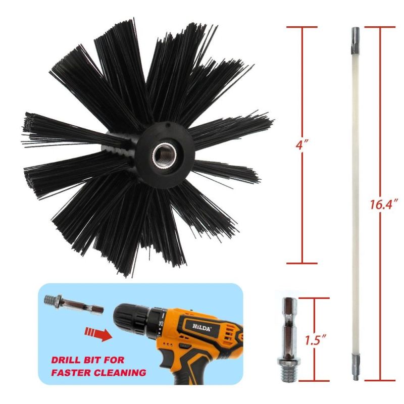 Electric Drill Pipe Brush 24/7.32m Rod Dryer Flue Brush Cleaning Electric Brush
