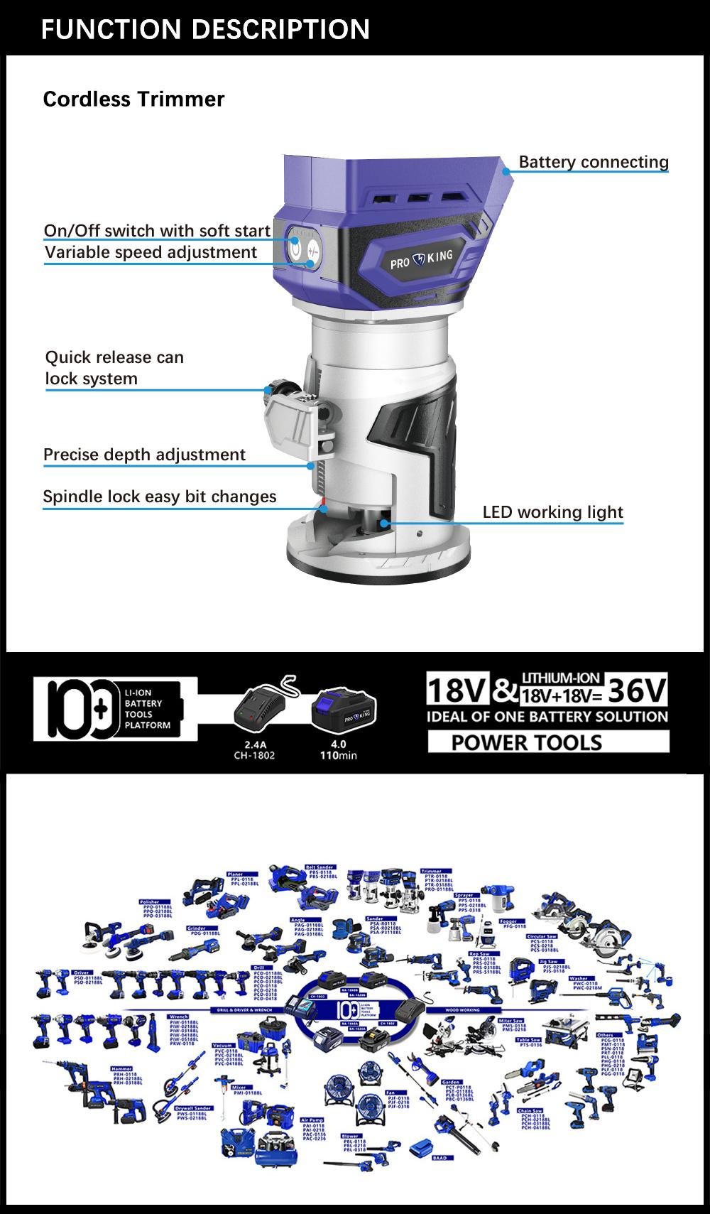 Cordless Trimmer Battery Brushless Motor