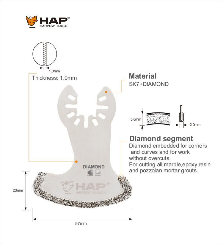 Marble Stone Working Diamond Oscillating Multi Tool Saw Blade