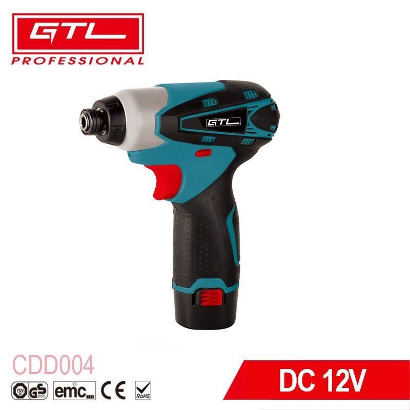 DC12V 1.5ah Cordless Drill 1/4" Keyless Chuck Lithium Battery Impact Driver with Fast Charger (CDD004)